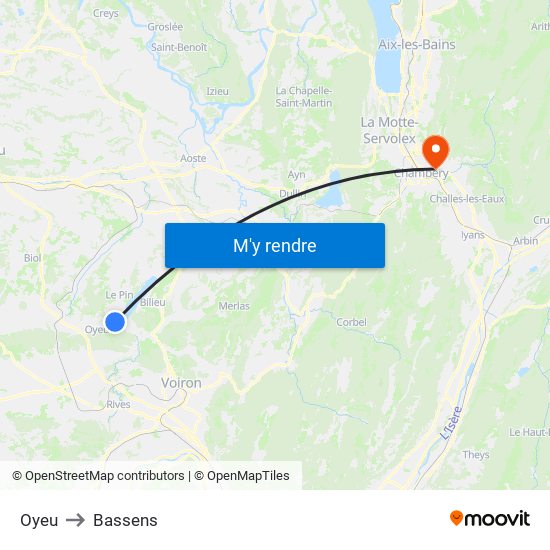 Oyeu to Bassens map