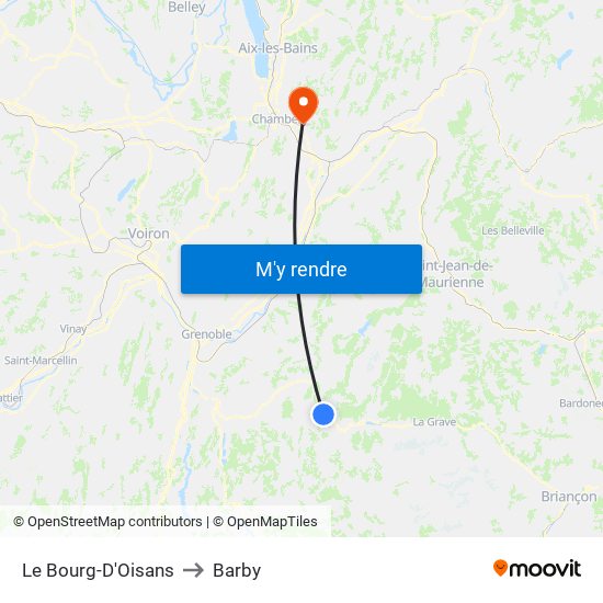 Le Bourg-D'Oisans to Barby map