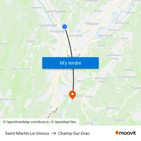 Saint-Martin-Le-Vinoux to Champ-Sur-Drac map