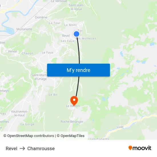 Revel to Chamrousse map