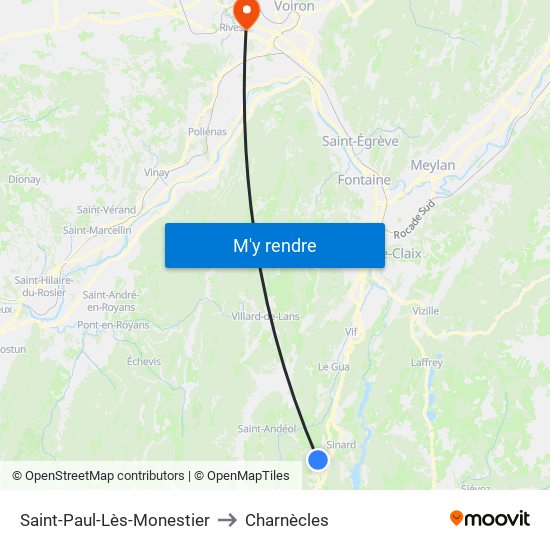 Saint-Paul-Lès-Monestier to Charnècles map