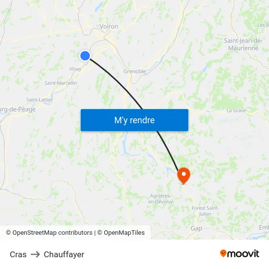Cras to Chauffayer map