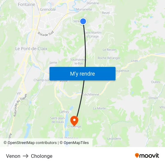 Venon to Cholonge map