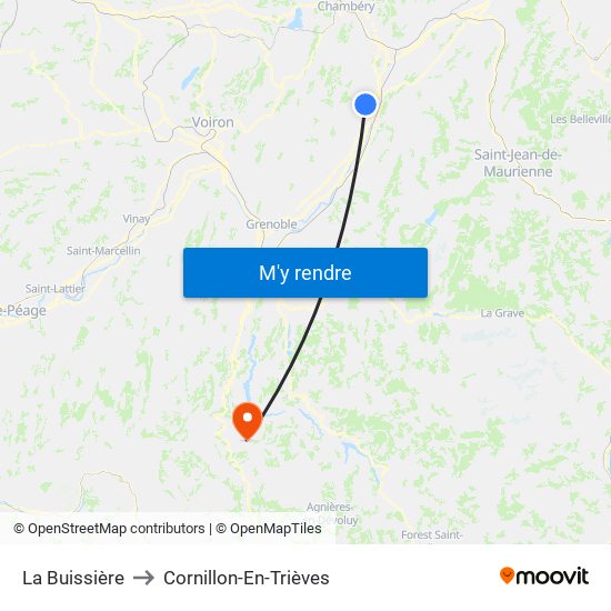 La Buissière to Cornillon-En-Trièves map