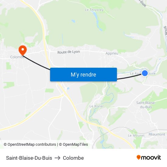Saint-Blaise-Du-Buis to Colombe map