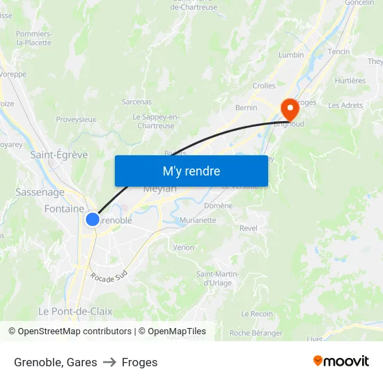 Grenoble, Gares to Froges map