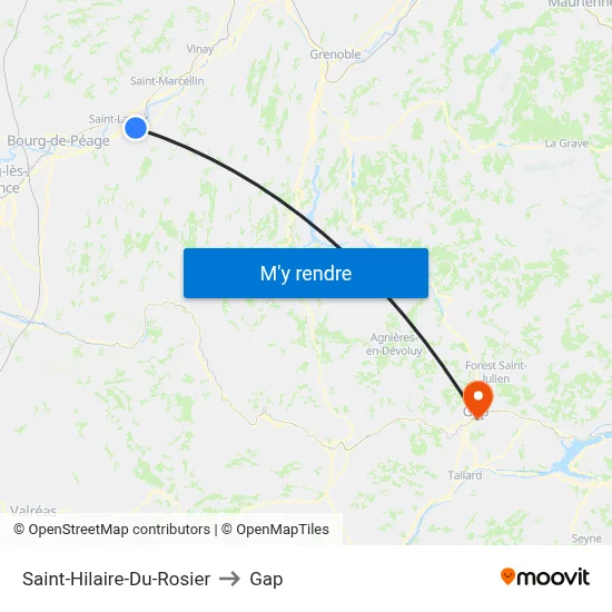Saint-Hilaire-Du-Rosier to Gap map