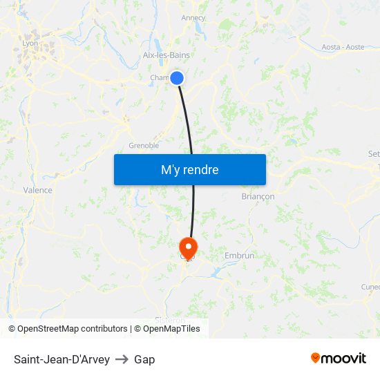 Saint-Jean-D'Arvey to Gap map