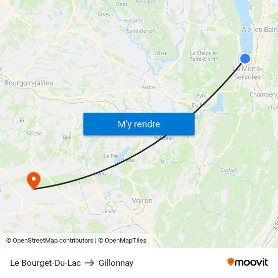 Le Bourget-Du-Lac to Gillonnay map