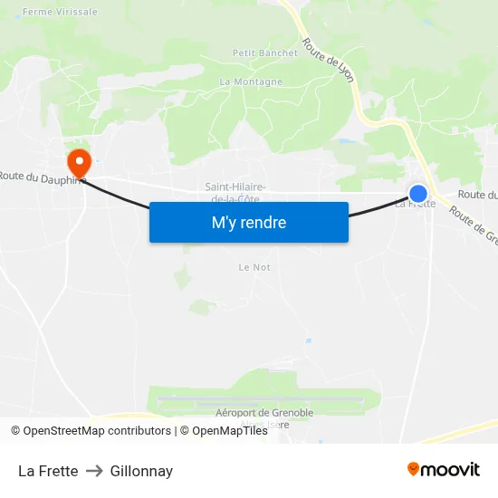 La Frette to Gillonnay map