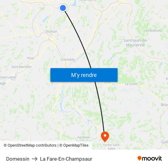 Domessin to La Fare-En-Champsaur map