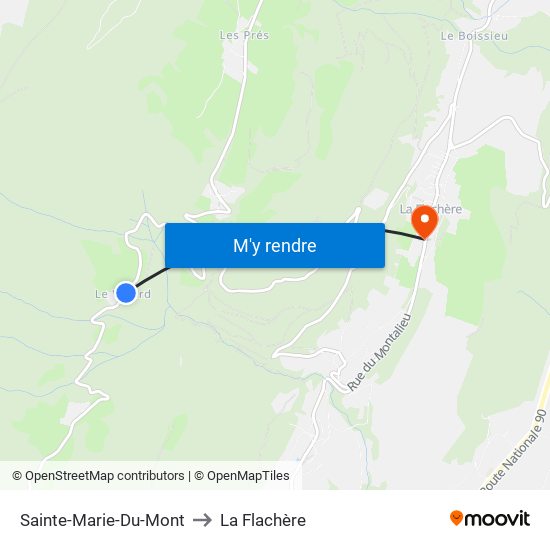 Sainte-Marie-Du-Mont to La Flachère map