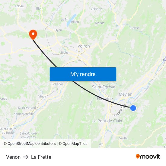 Venon to La Frette map