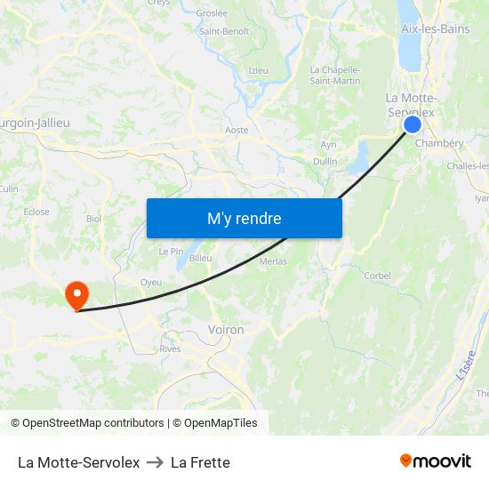 La Motte-Servolex to La Frette map