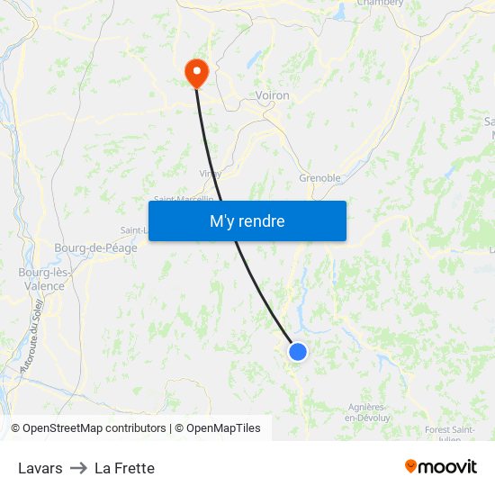 Lavars to La Frette map