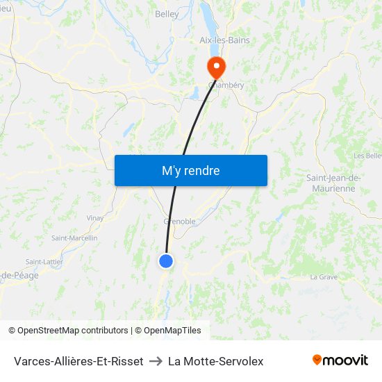 Varces-Allières-Et-Risset to La Motte-Servolex map