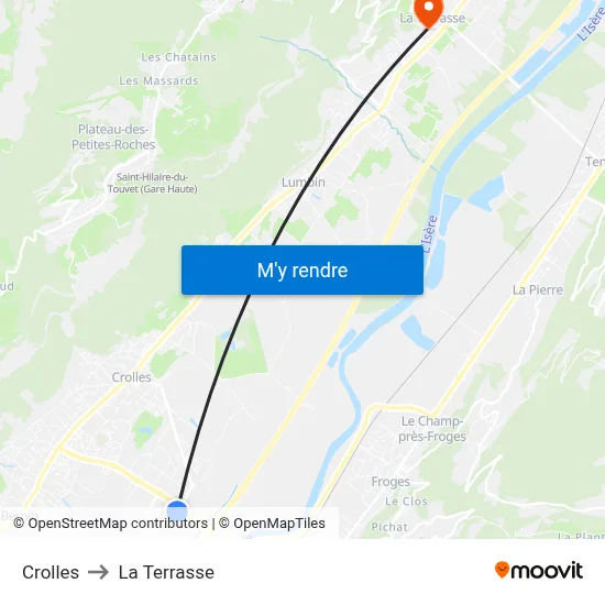 Crolles to La Terrasse map