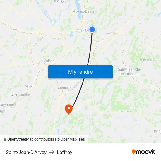 Saint-Jean-D'Arvey to Laffrey map