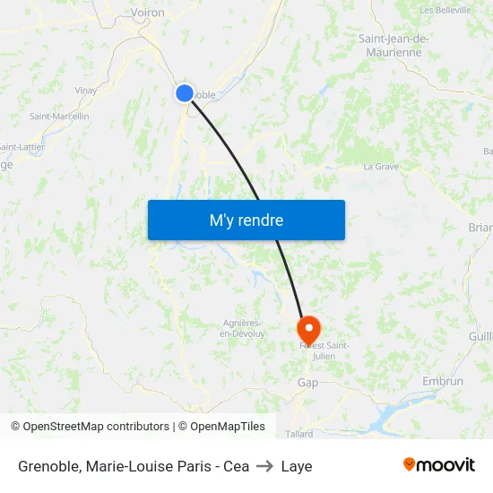 Grenoble, Marie-Louise Paris - Cea to Laye map
