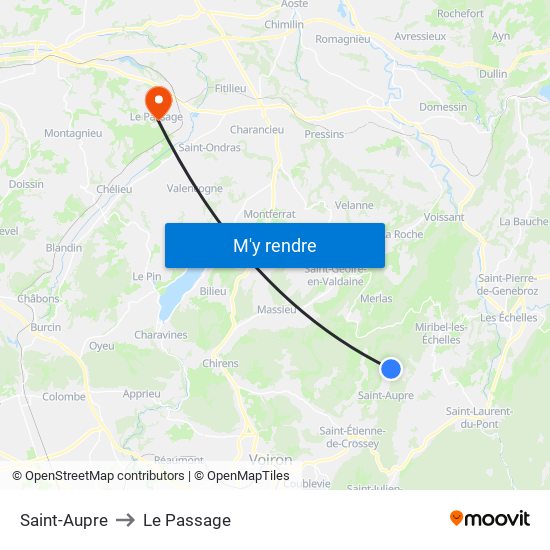 Saint-Aupre to Le Passage map