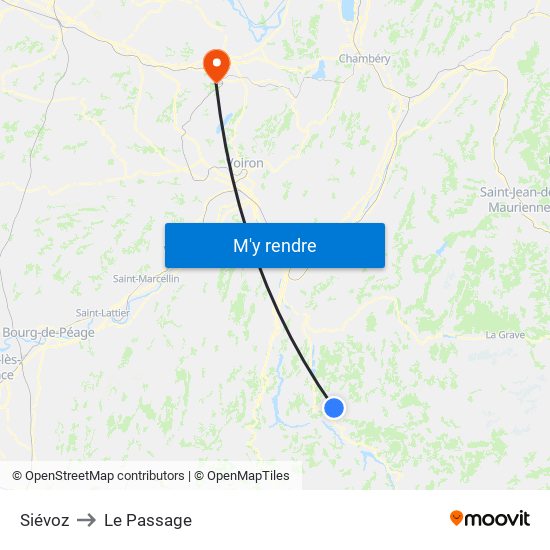 Siévoz to Le Passage map