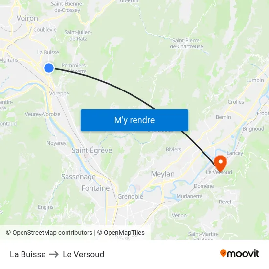La Buisse to Le Versoud map