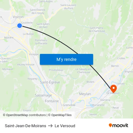 Saint-Jean-De-Moirans to Le Versoud map