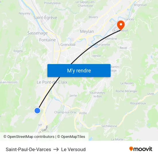 Saint-Paul-De-Varces to Le Versoud map