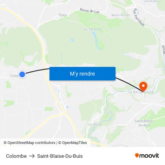 Colombe to Saint-Blaise-Du-Buis map