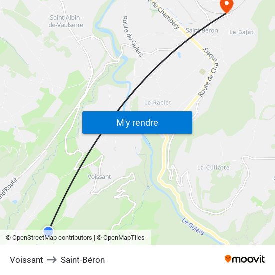 Voissant to Saint-Béron map