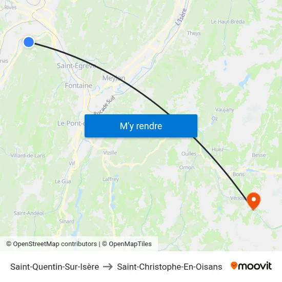 Saint-Quentin-Sur-Isère to Saint-Christophe-En-Oisans map