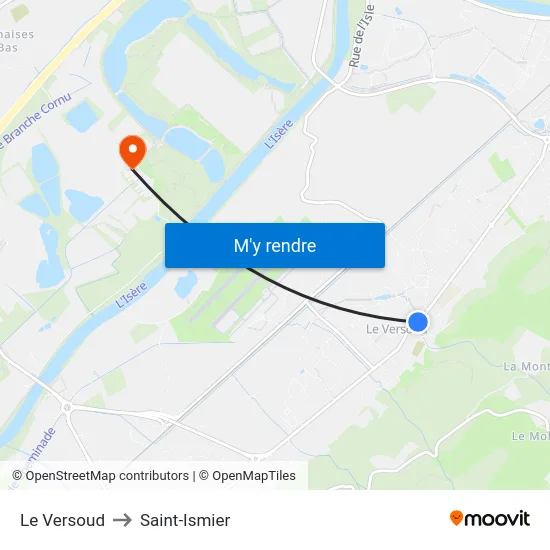 Le Versoud to Saint-Ismier map
