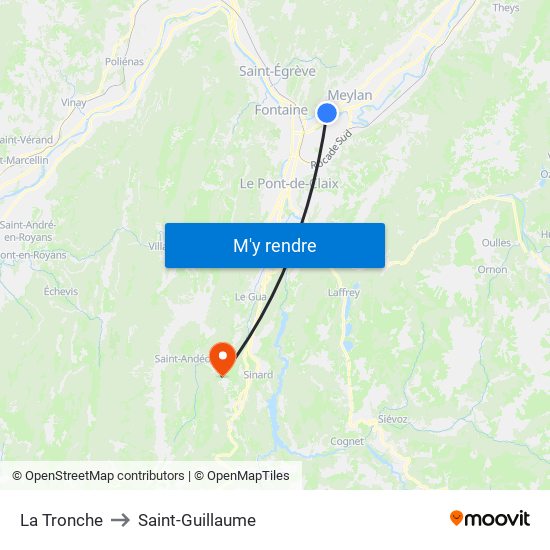 La Tronche to Saint-Guillaume map