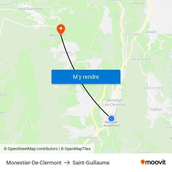 Monestier-De-Clermont to Saint-Guillaume map