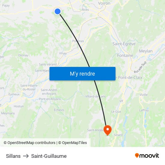 Sillans to Saint-Guillaume map