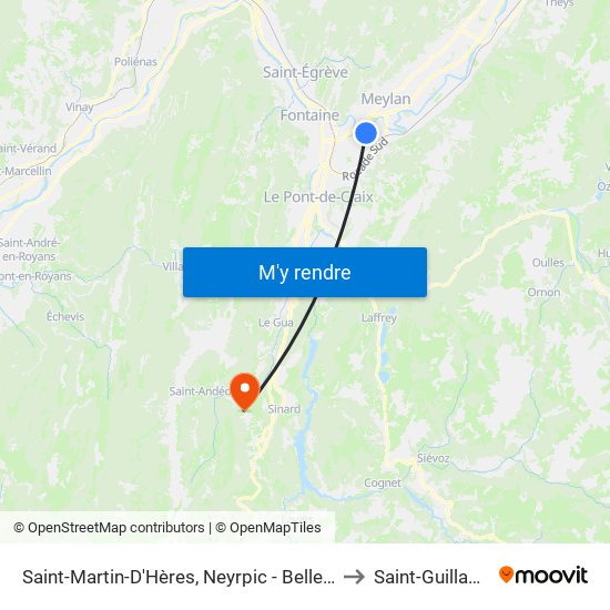 Saint-Martin-D'Hères, Neyrpic - Belledonne to Saint-Guillaume map