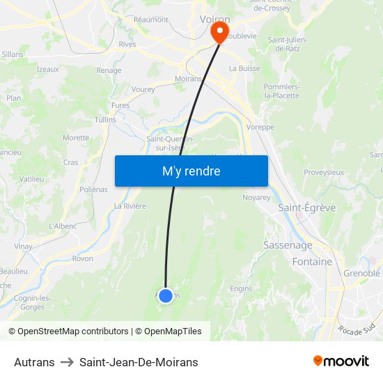 Autrans to Saint-Jean-De-Moirans map