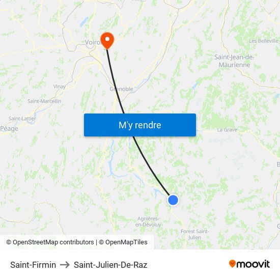 Saint-Firmin to Saint-Julien-De-Raz map