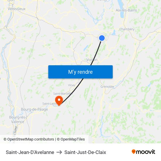 Saint-Jean-D'Avelanne to Saint-Just-De-Claix map