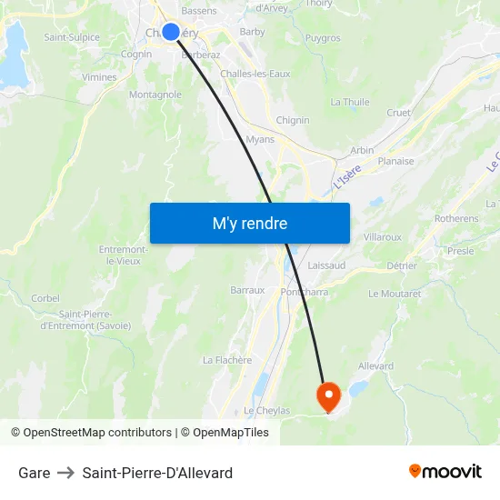 Gare to Saint-Pierre-D'Allevard map