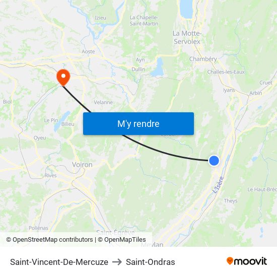 Saint-Vincent-De-Mercuze to Saint-Ondras map