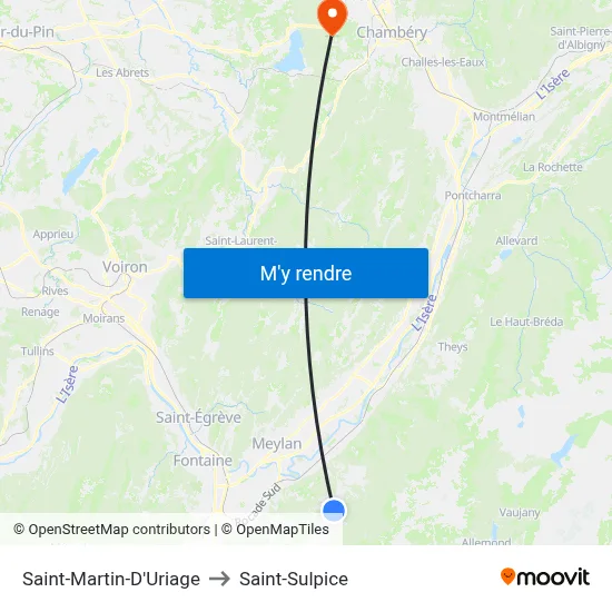 Saint-Martin-D'Uriage to Saint-Sulpice map