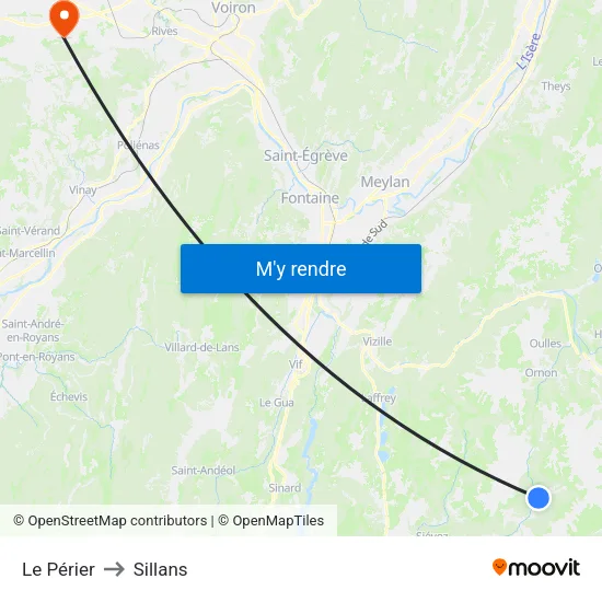 Le Périer to Sillans map