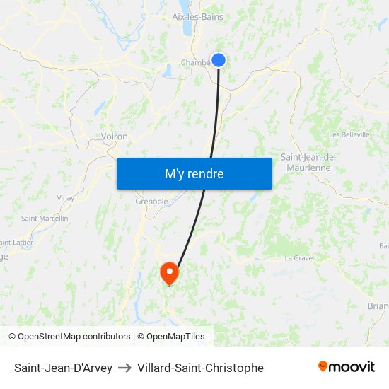 Saint-Jean-D'Arvey to Villard-Saint-Christophe map