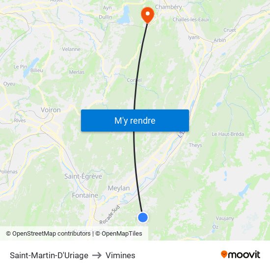 Saint-Martin-D'Uriage to Vimines map