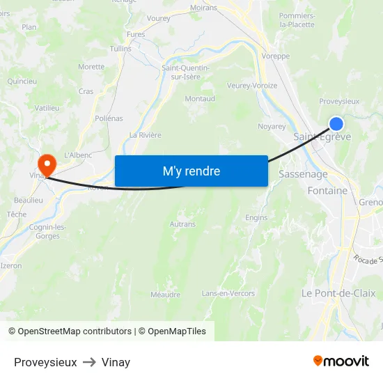 Proveysieux to Vinay map