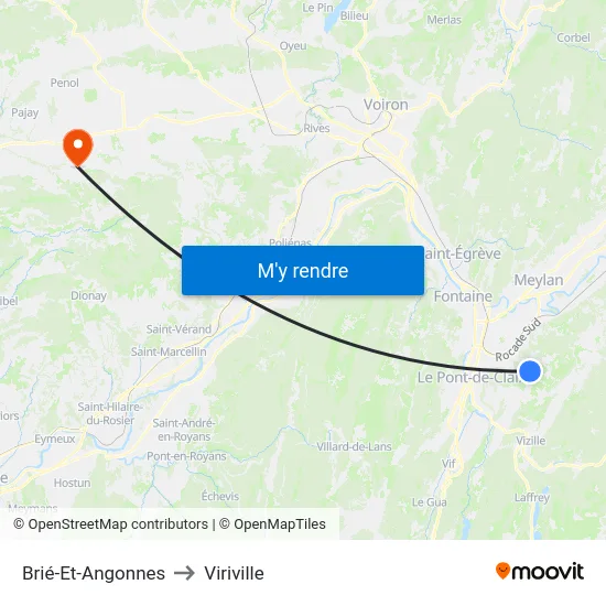 Brié-Et-Angonnes to Viriville map