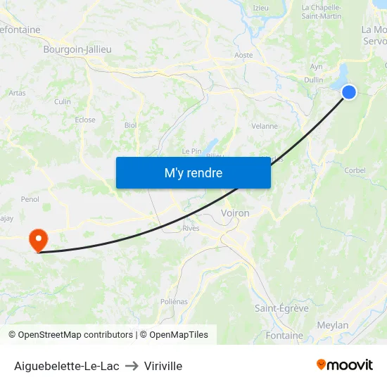 Aiguebelette-Le-Lac to Viriville map