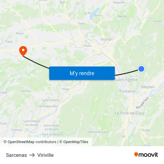 Sarcenas to Viriville map