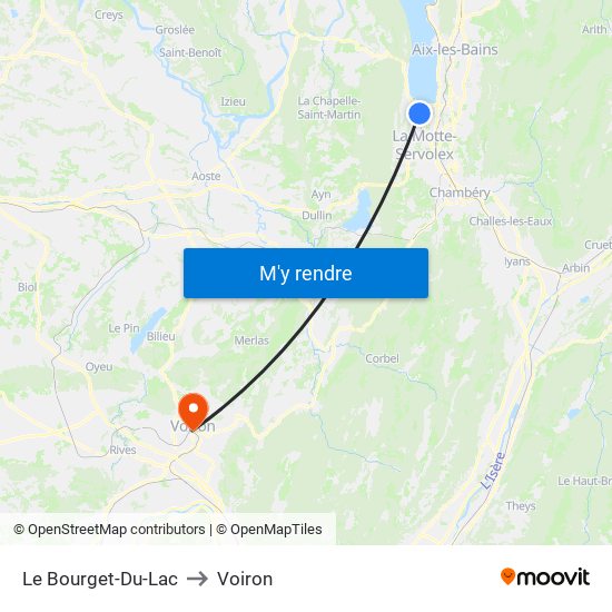 Le Bourget-Du-Lac to Voiron map
